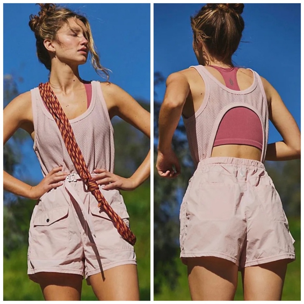 NWOT Free People Pacific Coast Hike Onesie Pale Petal Pink L